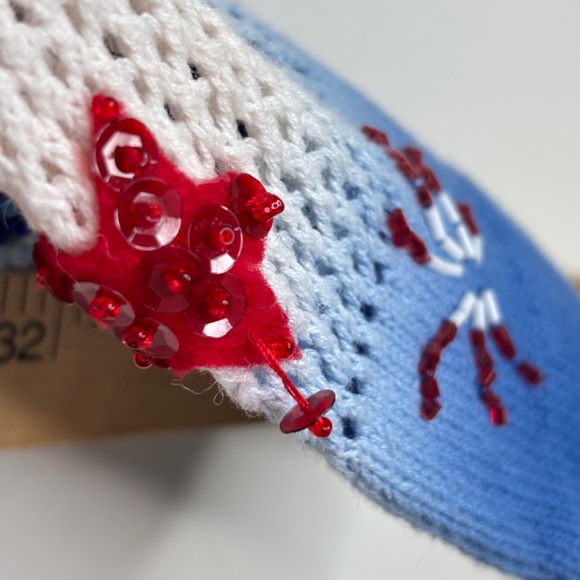 Design Options Philip Jane Gordon Patriotic Fireworks Cardigan XL Beaded Sequins - Picture 5 of 12